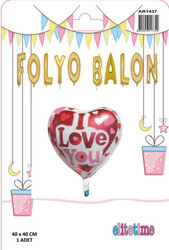Folyo Balon Kalpli I Love You Pk:1 Kl:200 - Thumbnail