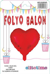 Folyo Balon Kalpli Kırmızı 18ınc Pk:1 Kl:200 - Thumbnail