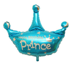  - Folyo Balon Prens Taçlı Mavi 18ınc 40cm Pk:1-200