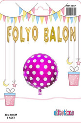 Folyo Balon Puantiyeli Pembe Pk:1 Kl:200 - Thumbnail