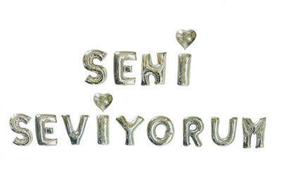 Seni Seviyorum Gümüş Folyo Balon 16 inç (20x40 cm)