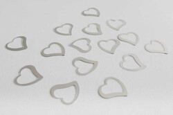 Kalp Metalize Süsleme Gümüş Pk:50 Gr Kl:100 - Thumbnail