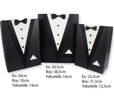 Kutu Damat Bohçası Kutusu Karton 3lü Set Pk:3 Kl:1set