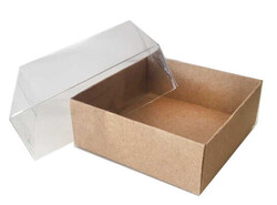  - Kutu Naturel Kraft Kağıttan Kapağı Asetat 3x8x8 Cm Pk:50 Kl:40