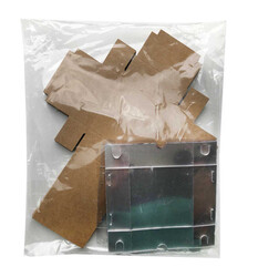 Kutu Naturel Kraft Kağıttan Kapağı Asetat 3x8x8 Cm Pk:50 Kl:40 - Thumbnail