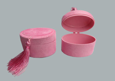 Kutu Oval Flok Kaplama Pembe