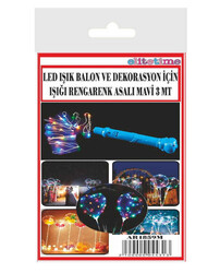 Led Işık Balon Ve Dekorasyon İçin Mavi Pk:1 Kl300 - Thumbnail
