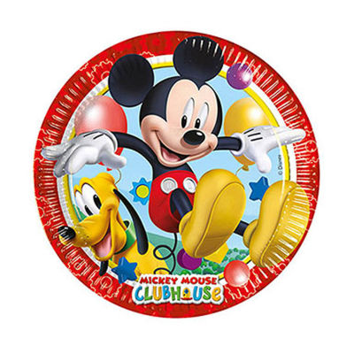 Mickey Playful Karton Tabak (23 cm) 8’li Paket