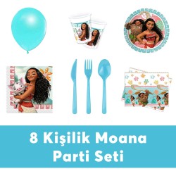  - Moana Doğum Günü Seti Eko Set 8 Kişilik