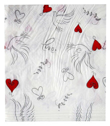  - Peçete Kalpli Ve Kuşlu 33x33 Pk:20 Kl:150
