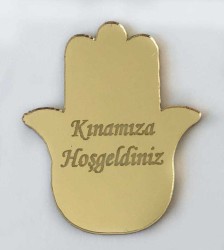  - Pleksi Figür 1mm Yapışkanlı 3x3 Cm Kınaeli Altın P25