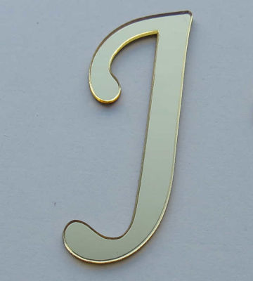 Yapışkanlı Pleksi Harf 1mm 4x4 cm Altın J