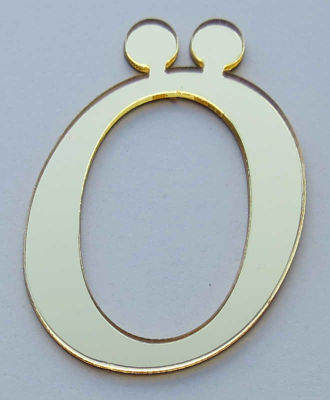 Yapışkanlı Pleksi Harf 1mm 4x4 cm Altın Ö