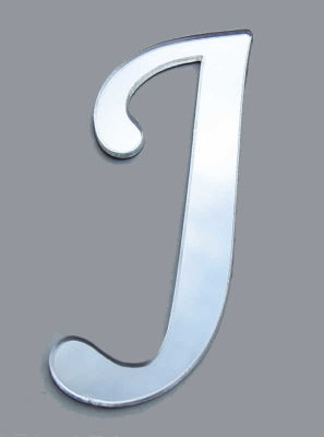Yapışkanlı Pleksi Harf 1mm 4x4 cm Gümüş J
