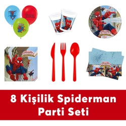  - Spiderman Doğum Günü Seti Eko Set 8 Kişilik