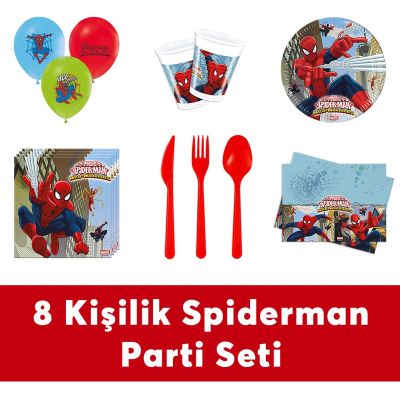 Spiderman Doğum Günü Seti Eko Set 8 Kişilik