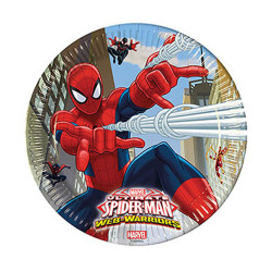  - Spiderman Savaşçı Karton Tabak (23 cm) 8’li Paket