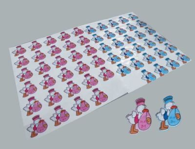 Bebek Leylekli Pembe Sticker