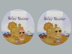  - Bebek Tatilde Baby Shower Mavi Sticker