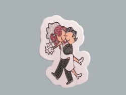  - Karton Gelin Damat Gelin Kucakta Sticker