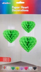  - Süs Petek Modeli Kalpli 3 Lü Set Yeşil Pk:3 Kl:120