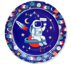  - Tabak Astronot Uzay Karton 23 Cm Pk:8 Kl:24