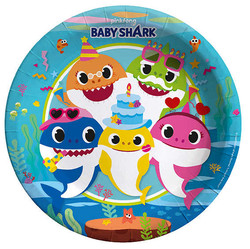  - Tabak Baby Shark 23 Cm Pk:8 Kl:48