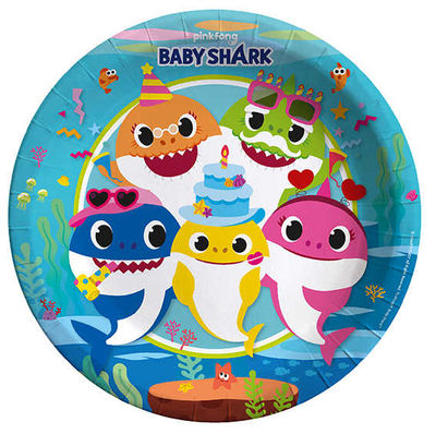 Tabak Baby Shark 23 Cm Pk:8 Kl:48