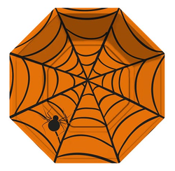  - Tabak Halloween Cadılar Bayramı Örümcek Turuncu Sekizgen Pk:8 Kl:48