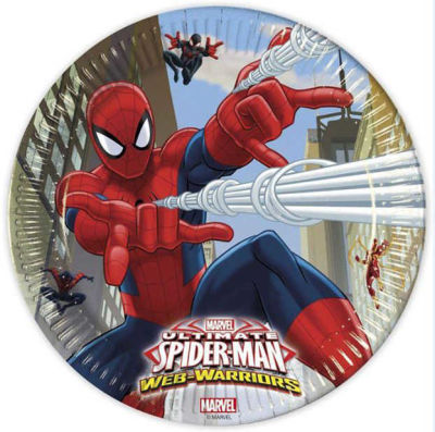 Spiderman Web Warriors Tabak (23 cm) 8’li Paket