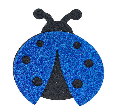 Uğur Böceği Evadan Simli 5.5x7 Cm Mavi P25-50