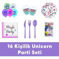  - Unicorn Doğum Günü Seti Eko Set 16 Kişilik