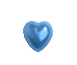 Yarım İnci Kalp Mavi 10mm - Thumbnail